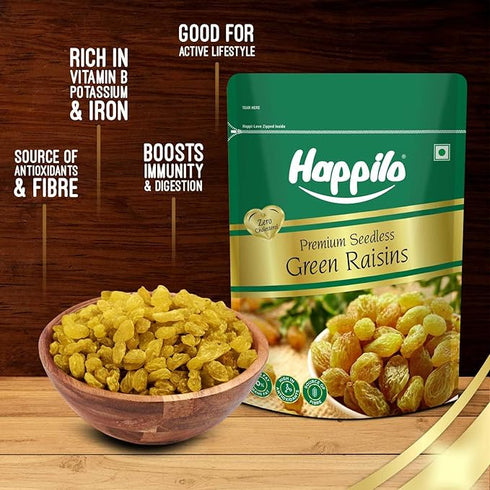 Happilo Dried Seedless Green Raisins